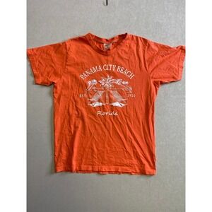 U.S. Vintage Panama City Beach Florida Orange Graphic T-Shirt Mens Medium